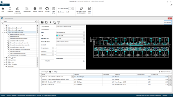 CADmeter CAD object settings